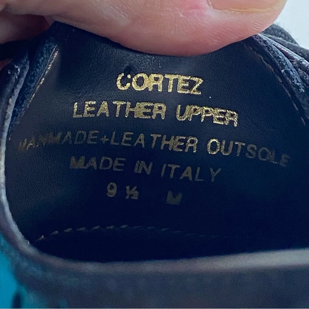 Bruno Magli Mens 9.5 M Cortez Leather Wingtip Oxfords Dress Shoes Black Lace - Picture 8 of 8